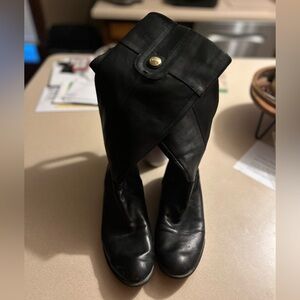 ladies, black Tommy Hilfiger, tall zip up boots, size 7